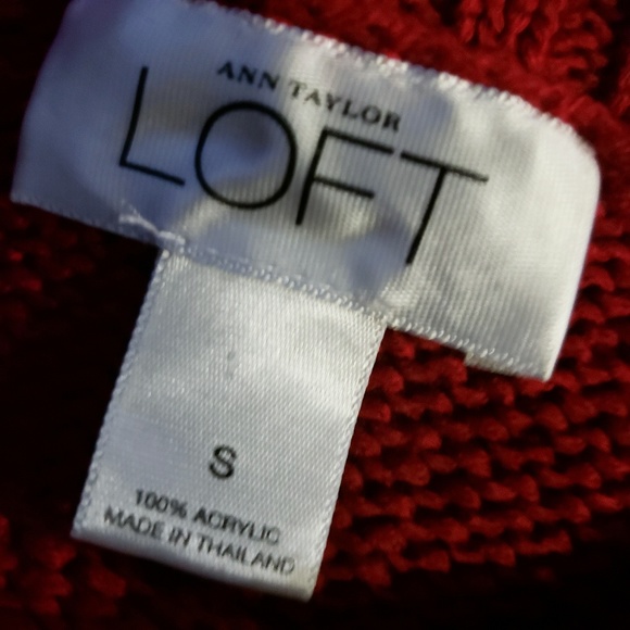 Loft by Ann Taylor long sleeves red sweater - Picture 2 of 6